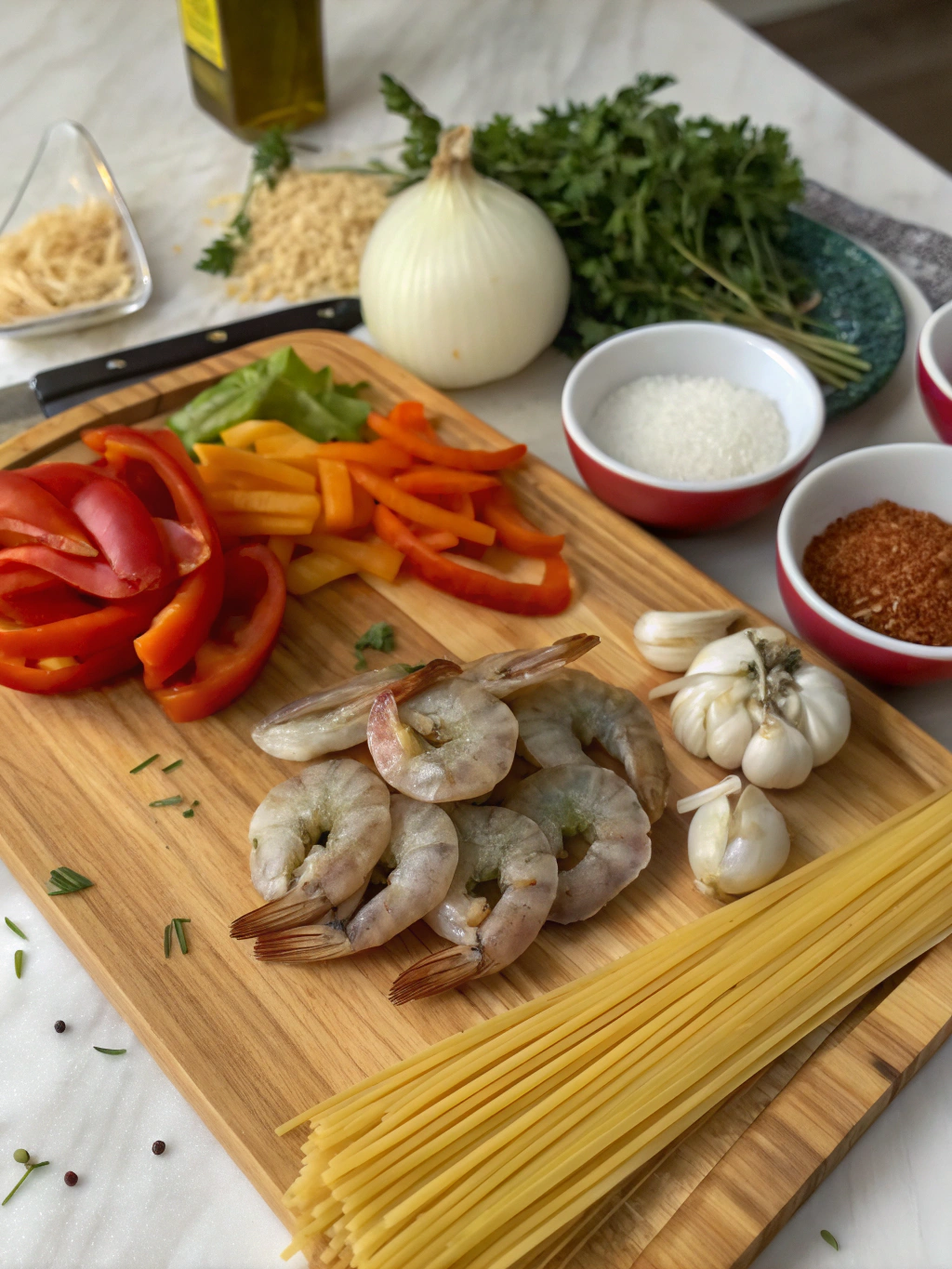 Cajun Shrimp Pasta ingredients