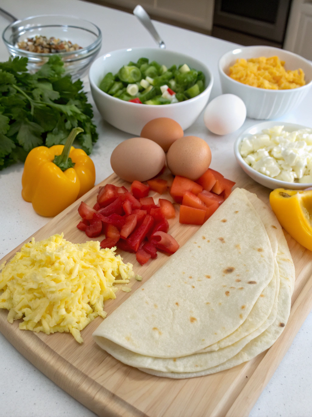 Omelette Wrap ingredients